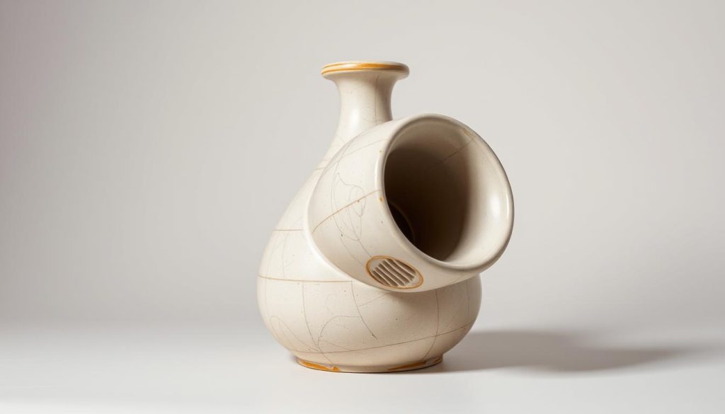 A ceramic wind instrument with a sophisticated design, captured in a well-lit studio setting. The intricate vent system is the focal point, showcasing the craftsmanship and functionality of this specialized musical tool. The instrument is positioned against a neutral, minimalist background, allowing the shape and details to take center stage. Subtle shadows and highlights accentuate the tactile quality of the ceramic material, conveying a sense of depth and dimensionality. The overall mood is one of technical precision and artistic refinement, reflecting the thoughtful consideration that goes into choosing and understanding this type of wind instrument. A ceramic wind instrument with a sophisticated design, captured in a well-lit studio setting. The intricate vent system is the focal point, showcasing the craftsmanship and functionality of this specialized musical tool. The instrument is positioned against a neutral, minimalist background, allowing the shape and details to take center stage. Subtle shadows and highlights accentuate the tactile quality of the ceramic material, conveying a sense of depth and dimensionality. The overall mood is one of technical precision and artistic refinement, reflecting the thoughtful consideration that goes into choosing and understanding this type of wind instrument.